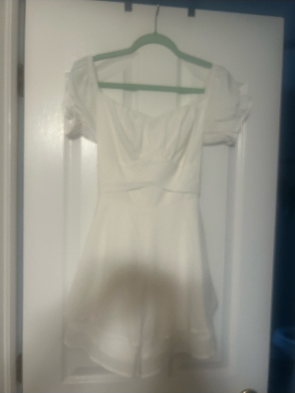 Cream Puff Sleeve A-Line Romper zip and tie closure size L